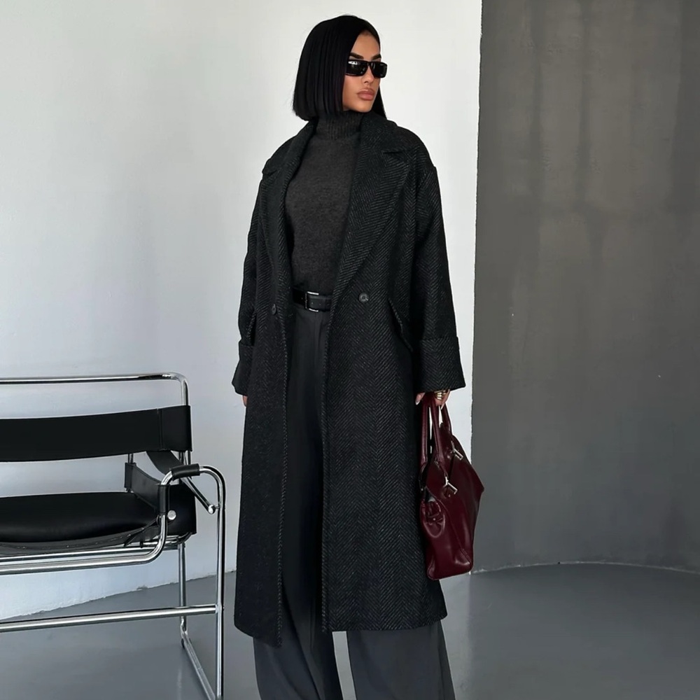 Women's NVLT Oversized Black Wool Coat From Anthropologie - NWT, Size XL